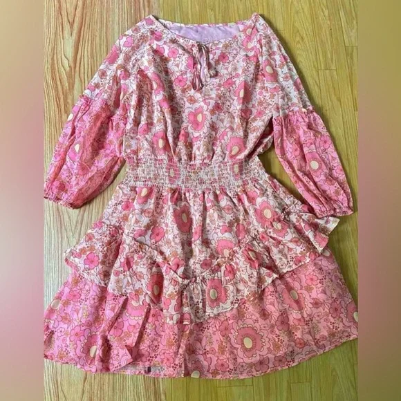 Boho Botanical Tiered Dress - Picture 2 of 3